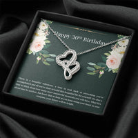 Load image into Gallery viewer, Daughter Double Heart Necklace - Thirty Is A Beautiful Milestone | 30th Birthday Gift
