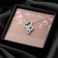 Load image into Gallery viewer, To My Aunt Gifts, Special Bond, Double Heart Necklace For Women, Aunt Birthday Present From Niece
