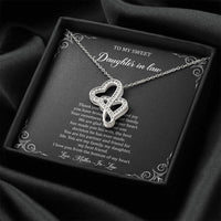 Load image into Gallery viewer, To My Daughter in Law Gifts, Thank You For The Love And Joy, Double Heart Necklace For Women, Birthday Present Idea From Mother-in-law
