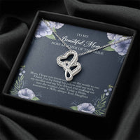 Load image into Gallery viewer, To My Mom of the Bride Gifts, You Mean The World To Me, Double Heart Necklace For Women, Wedding Day Thank You Ideas From Bride
