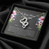 Load image into Gallery viewer, Loss of Mom Gifts, In Loving Memory, Sympathy Double Heart Necklace For Loss of Mom, Memorial Sorry For Your Loss Present
