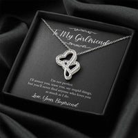 Load image into Gallery viewer, To My Girlfriend, I Am Not Perfect, Double Heart Necklace For Women, Anniversary Birthday Valentines Day Gifts From Boyfriend
