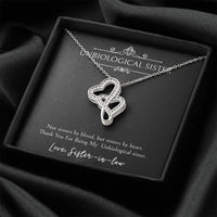 Load image into Gallery viewer, To My Unbiological Sister Gifts, Sister By Heart, Double Heart Necklace For Women, Birthday Present Idea From Sister-in-law
