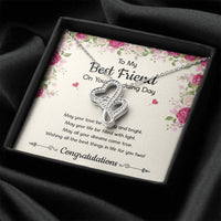 Load image into Gallery viewer, Bride Gifts, May Your Love Be Strong And Bright, Double Heart Necklace For Women, Wedding Day Thank You Ideas From Best Friend
