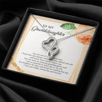 Load image into Gallery viewer, To My Granddaughter Gifts, You Are One Of My Greatest Joys, Double Heart Necklace For Women, Birthday Present Idea From Grandma Grandpa
