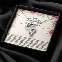 Load image into Gallery viewer, To My Bride Gifts, Enjoy Your Big Day, Double Heart Necklace For Women, Wedding Day Thank You Ideas From Mom

