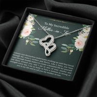 Load image into Gallery viewer, To My Mother-in-Law Gifts, Like A Lotus , Double Heart Necklace For Women, Birthday Mothers Day Present From Daughter-in-law
