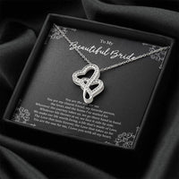 Load image into Gallery viewer, To My Bride Gifts, You Are The One For Me, Double Heart Necklace For Women, Wedding Day Thank You Ideas From Groom
