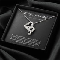 Load image into Gallery viewer, To My Badass Wife, Never Forget That I Love You, Double Heart Necklace For Women, Anniversary Birthday Gifts From Husband
