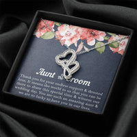 Load image into Gallery viewer, To My Aunt of the Groom Gifts, You Are Amazing, Double Heart Necklace For Women, Wedding Day Thank You Ideas From Groom
