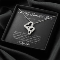 Load image into Gallery viewer, To My Bride Gifts, Forever Together Till The End, Double Heart Necklace For Women, Wedding Day Thank You Ideas From Groom
