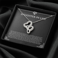 Load image into Gallery viewer, To My Daughter-in-law Gifts, I&#39;m Lucky To Have You, Double Heart Necklace For Women, Birthday Present Idea From Mother-in-law
