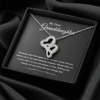 Load image into Gallery viewer, To My Granddaughter Gifts, Someday When The Pages Of My Life End, Double Heart Necklace For Women, Birthday Present Idea From Grandma Grandpa
