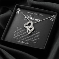 Load image into Gallery viewer, To My Fiancée, I&#39;ll Love You Forever, Double Heart Necklace For Women, Anniversary Birthday Valentines Day Gifts From Fiancé
