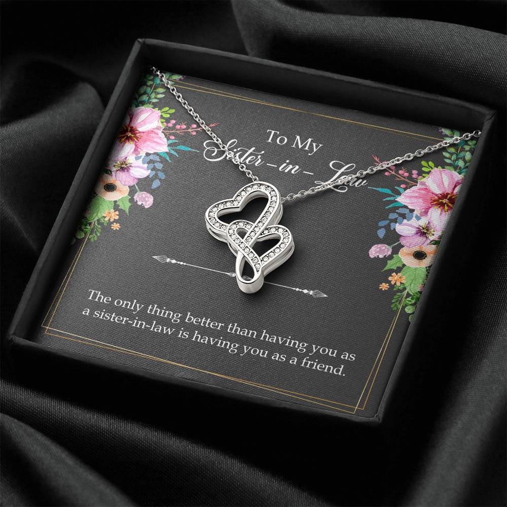 To My Sister-in-Law Gifts, The Only Thing Better, Double Heart Necklace For Women, Wedding Day Thank You Ideas From Bride