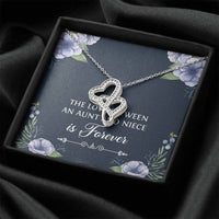 Load image into Gallery viewer, To My Niece  Gifts, The Love Between an Aunt and Niece, Double Heart Necklace For Women, Birthday Present Idea From Aunt
