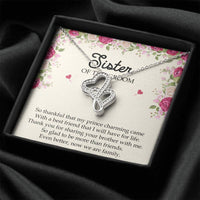 Load image into Gallery viewer, Sister Of The Groom Gifts, So Glad To Be More Than Friends, Double Heart Necklace For Women, Wedding Day Thank You Ideas From Bride
