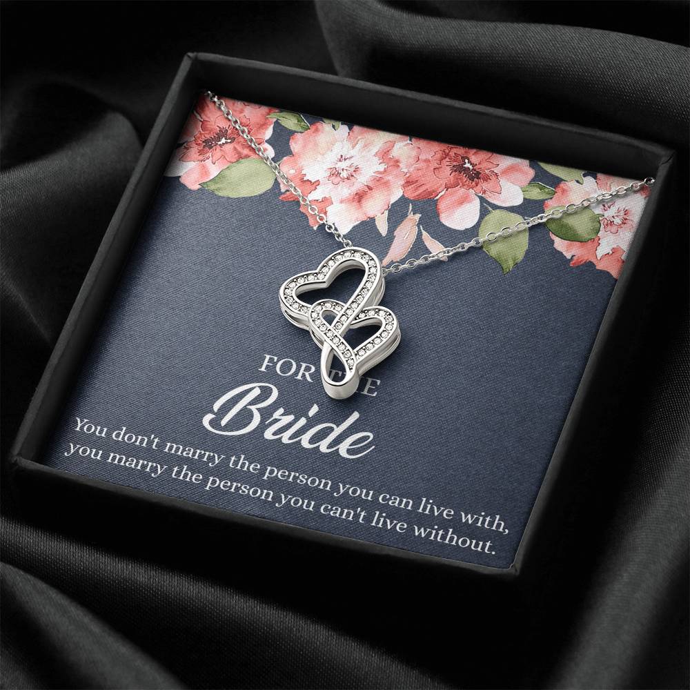 Bride Gifts, You Marry The Person You Can't Live Without, Double Heart Necklace For Women, Wedding Day Thank You Ideas From Bridesmaid