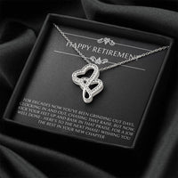Load image into Gallery viewer, Retirement Gifts, Job Well Done, Happy Retirement Double Heart Necklace For Women, Retirement Party Favor From Friends Coworkers
