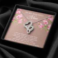 Load image into Gallery viewer, To My Niece  Gifts, You Were A Gift For Me From God, Double Heart Necklace For Women, Birthday Present Idea From Aunt
