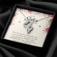 Load image into Gallery viewer, Sister of the Bride Gifts, I Am So Grateful To Have You, Double Heart Necklace For Women, Wedding Day Thank You Ideas From Bride
