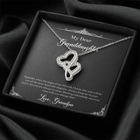 Load image into Gallery viewer, To My Granddaughter Gifts, One Of The Most Beautiful Chapters, Double Heart Necklace For Women, Birthday Present Idea From Grandpa
