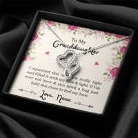 Load image into Gallery viewer, To My Granddaughter Gifts, Filled With My Love and Light, Double Heart Necklace For Women, Birthday Present Idea From Nana
