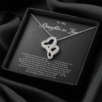 Load image into Gallery viewer, To My Daughter-in-law Gifts, Thank You For The Happiness, Double Heart Necklace For Women, Birthday Present Idea From Mother-in-law
