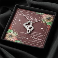 Load image into Gallery viewer, To My Unbiological Sister Gifts, Thank You, Double Heart Necklace For Women, Birthday Present Idea From Sister-in-law
