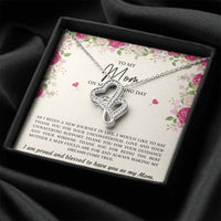 Load image into Gallery viewer, Mom of the Groom Gifts, I Am Proud And Blessed To Have You, Double Heart Necklace For Women, Wedding Day Thank You Ideas From Groom
