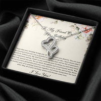 Load image into Gallery viewer, Birthday Gifts For Women, May Your Wishes Come True, Double Heart Necklace, Happy Birthday Message Card Jewelry For Friend
