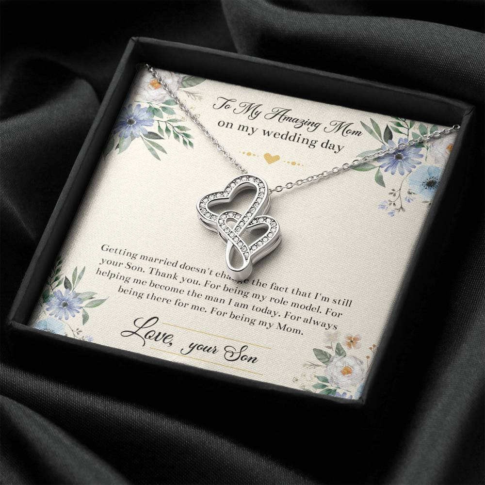 Mom Of The Groom Gifts, I'm Still Your Son, Double Heart Necklace For Women, Wedding Day Thank You Ideas From Groom