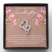 Load image into Gallery viewer, To My Granddaughter Gifts, I’ve Loved You Since Before, Double Heart Necklace For Women, Birthday Present Idea From Grandma Grandpa
