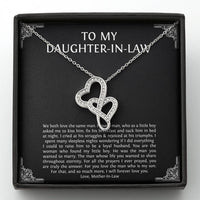 Load image into Gallery viewer, To My Daughter in Law Gifts, I Will Forever Love You, Double Heart Necklace For Women, Birthday Present Idea From Mother-in-law
