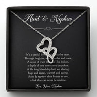Load image into Gallery viewer, To My Aunt Gifts, Special Bond, Double Heart Necklace For Women, Birthday Present Idea From Nephew
