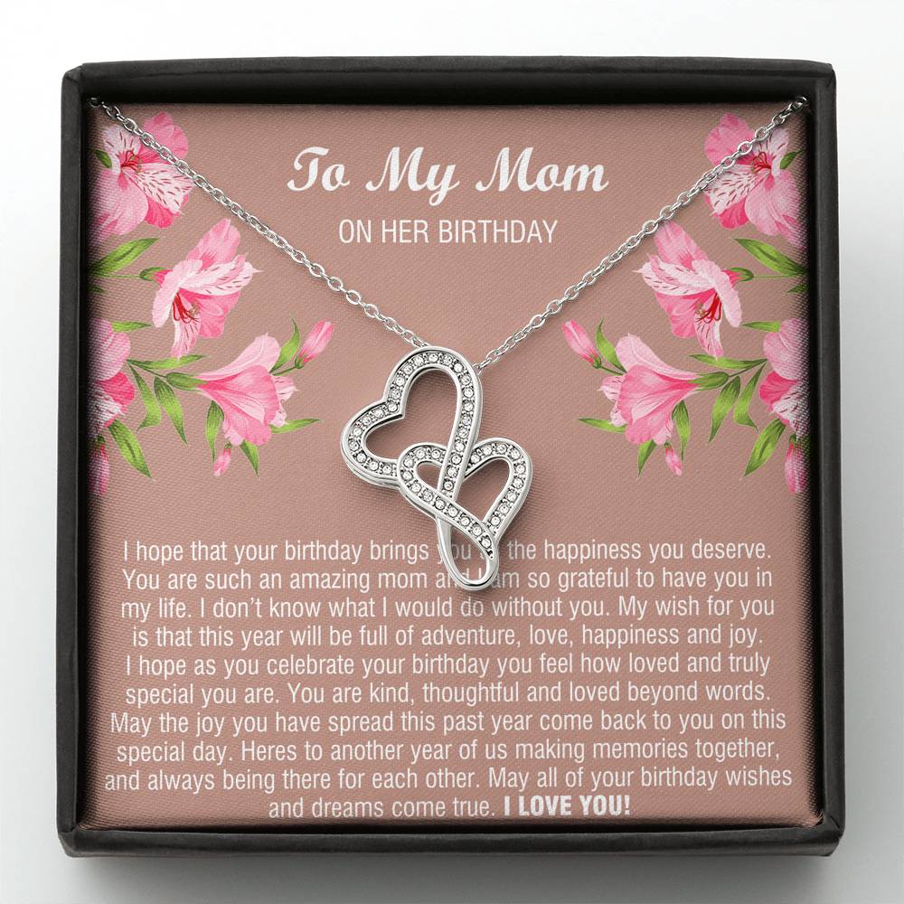 To My Mom Gifts, You Are Amazing, Double Heart Necklace For Women, Birthday Present From Son Daughter