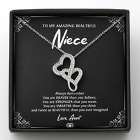 Load image into Gallery viewer, To My Niece  Gifts, Always Remember, Double Heart Necklace For Women, Birthday Present Idea From Aunt

