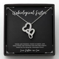 Load image into Gallery viewer, To My Unbiological Sister Gifts, Friends Who Become Family, Double Heart Necklace For Women, Birthday Present Idea From Sister-in-law
