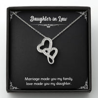 Load image into Gallery viewer, To My Daughter-in-law Gifts, Love Made You My Daughter, Double Heart Necklace For Women, Birthday Present Idea From Mother-in-law
