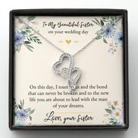 Load image into Gallery viewer, Bride Gifts, On This Day, Double Heart Necklace For Women, Wedding Day Thank You Ideas From Sister

