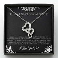 Load image into Gallery viewer, To My Unbiological Sister Gifts, I Hope You See in Yourself, Double Heart Necklace For Women, Birthday Present Idea From Sister-in-law
