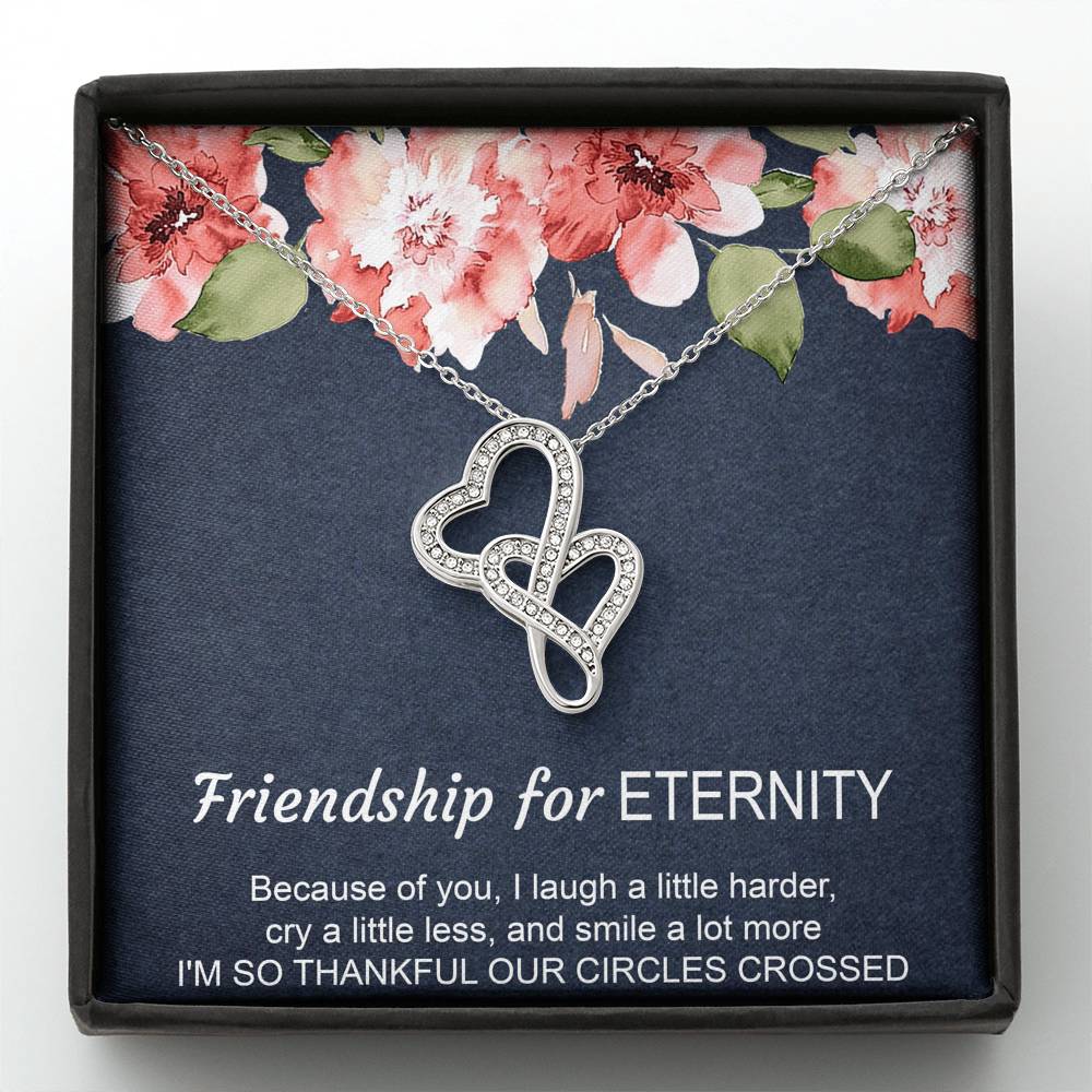 To My Best Friend Gifts, Friendship For Eternity, Double Heart Necklace For Women, Birthday Present Idea From Bestie