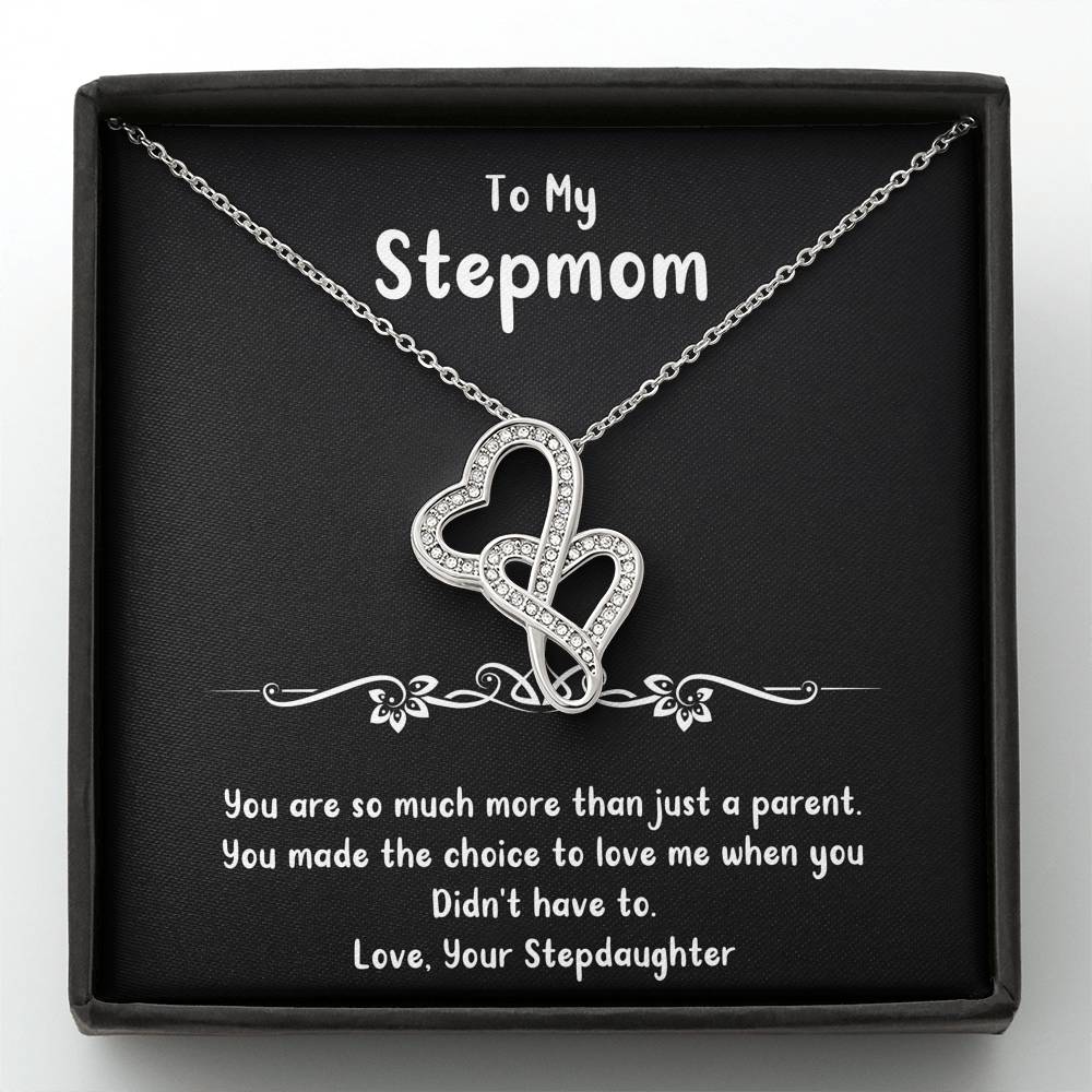 To My Stepmom Gifts, You Are More Than Just A Parent, Double Heart Necklace For Women, Birthday Mothers Day Present From Stepdaughter