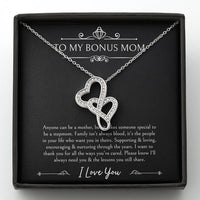 Load image into Gallery viewer, To My Bonus Mom Gifts, Thank You For Loving Me, Double Heart Necklace For Women, Wedding Day Thank You Ideas From Bride
