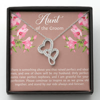 Load image into Gallery viewer, Aunt of the Groom Gifts, Grateful for Your Protection, Double Heart Necklace For Women, Wedding Day Thank You Ideas From Bride
