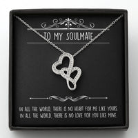 Load image into Gallery viewer, To My Soulmate, In All the World, Double Heart Necklace For Girlfriend, Anniversary Birthday Valentines Day Gifts From Boyfriend
