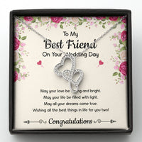 Load image into Gallery viewer, Bride Gifts, May Your Love Be Strong And Bright, Double Heart Necklace For Women, Wedding Day Thank You Ideas From Best Friend

