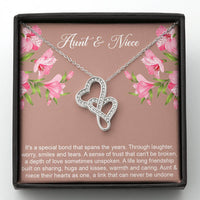 Load image into Gallery viewer, To My Aunt Gifts, Special Bond, Double Heart Necklace For Women, Aunt Birthday Present From Niece

