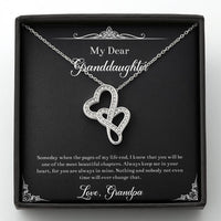 Load image into Gallery viewer, To My Granddaughter Gifts, One Of The Most Beautiful Chapters, Double Heart Necklace For Women, Birthday Present Idea From Grandpa

