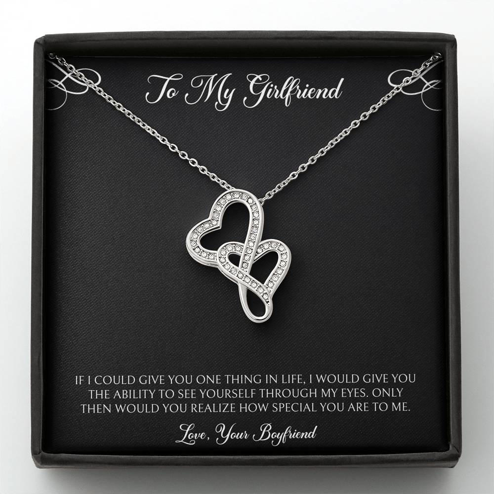 To My Girlfriend, You Are Special To Me, Double Heart Necklace For Women, Anniversary Birthday Valentines Day Gifts From Boyfriend